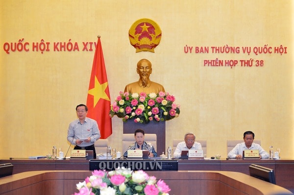 Phiên họp thứ 38 của Ủy ban Thường vụ Quốc hội. Ảnh: quochoi.vn