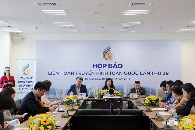 Buổi họp báo Liên hoan Truyền hình toàn quốc lần thứ 39 có sự tham gia của đại diện các cơ quan truyền thông. Ảnh: vtv.vn