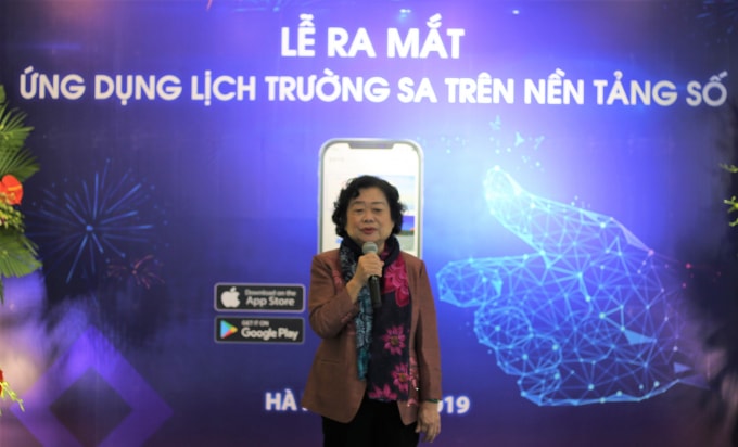 Bà Trương Mỹ Hoa, Nguyên Phó Chủ tịch nước Cộng hòa xã hội chủ nghĩa Việt Nam phát biểu tại Lễ ra mắt.