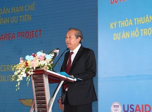 Phó Thủ tướng Thường trực Chính phủ Trương Hòa Bình phát biểu tại buổi lễ. Ảnh: VGP