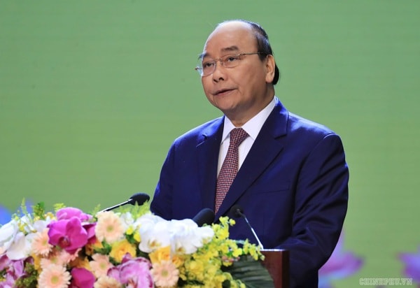 Thủ tướng Nguyễn Xuân Phúc phát biểu tại buổi lễ. Ảnh: VGP
