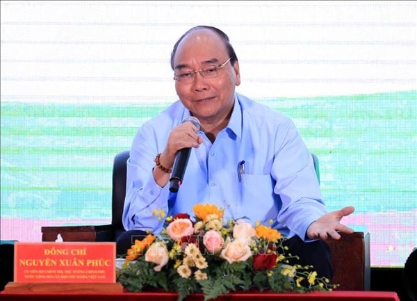 Thủ tướng Nguyễn Xuân Phúc phát biểu tại đối thoại. Ảnh: TTXVN