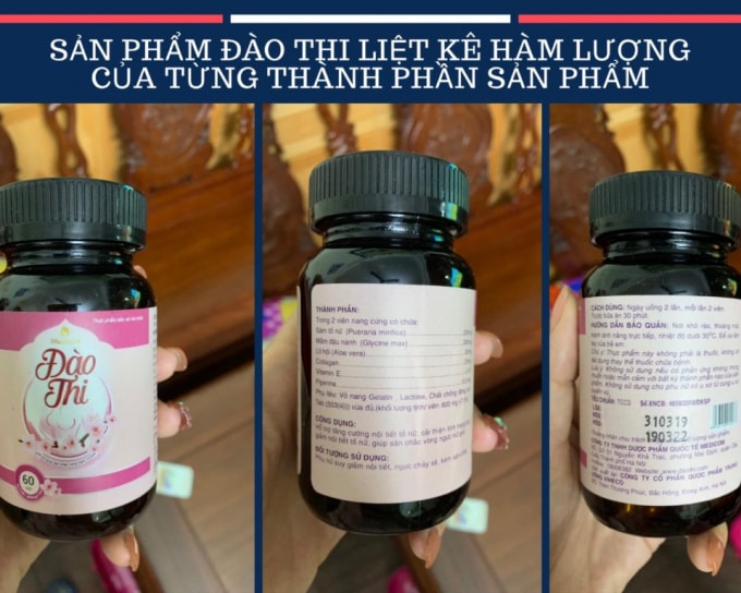 Sản phẩm Đào Thi bị xử phạt của Công ty TNHH Dược phẩm Quốc tế Medicom.