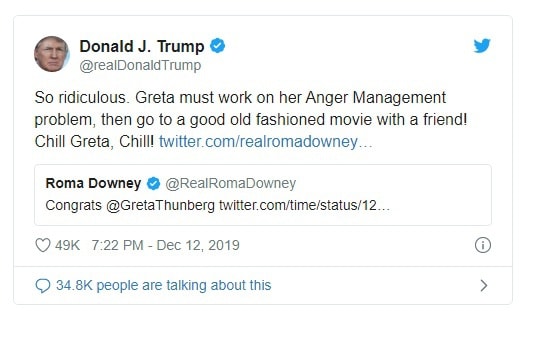 Ông Trump phản ứng trên Twitter.