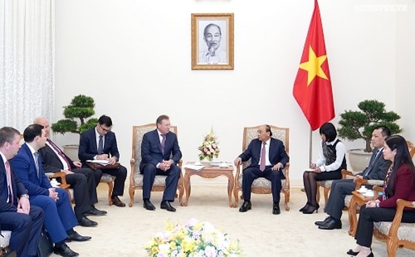 Thủ tướng Nguyễn Xuân Phúc tiếp ông Sergey Ivanovich Kudryashov, Tổng Giám đốc Công ty Zarubezhneft (Liên bang Nga). Ảnh: VGP