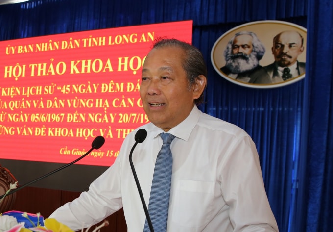 Phó Thủ tướng Trương Hòa Bình phát biểu tại hội thảo. Ảnh: VGP