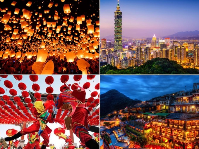 Thả đèn trời cầu may ở Đài Loan.