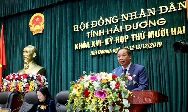 Kỳ họp thứ 12, HĐND tỉnh Hải Dương khóa XVI, nhiệm kỳ 2016 - 2021. Ảnh: TBMK