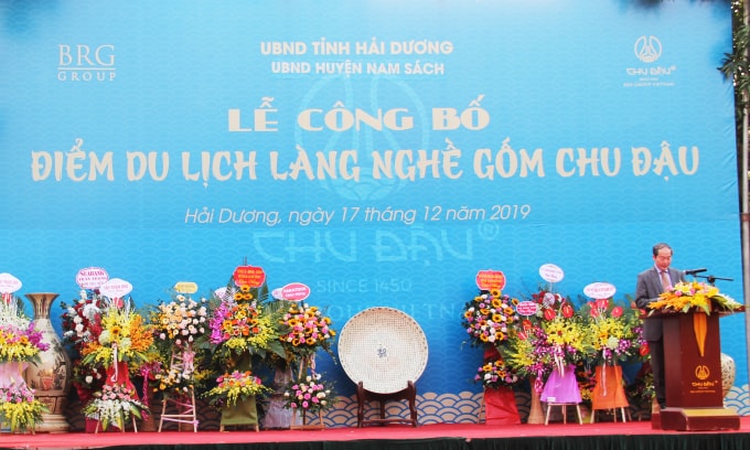 Ông Vũ Thanh Sơn - Tổng Giám đốc Tổng Công ty Thương mại Hà Nội (Hapro) phát biểu tại buổi lễ.