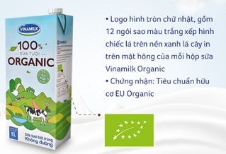 Cách nhận diện logo tiêu chuẩn hữu cơ Châu Âu trên hộp sữa tươi organic của Vinamilk
