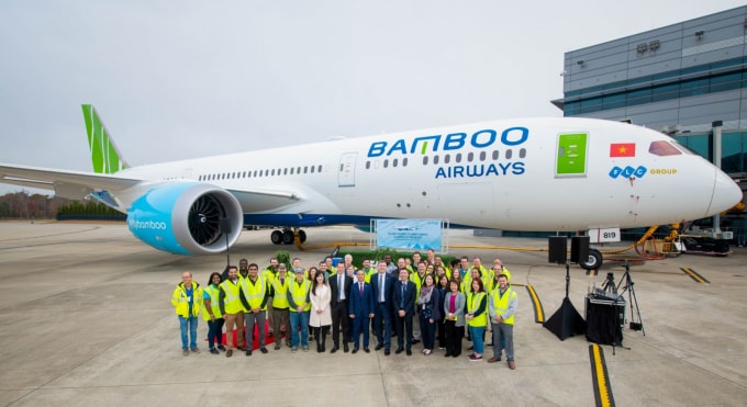 Bamboo Airways tổ chức sự kiện đón máy bay Boeing 787-9 Dreamliner đầu tiên về đội bay của Bamboo Airways.