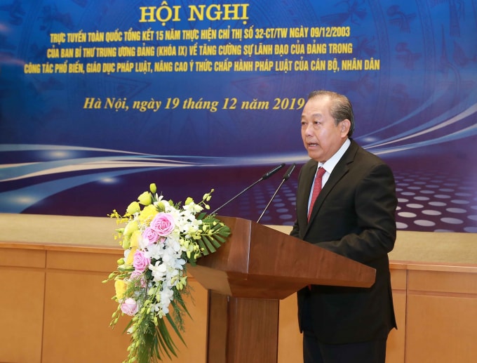 Phó Thủ tướng Trương Hòa Bình phát biểu tại Hội nghị. Ảnh: VGP