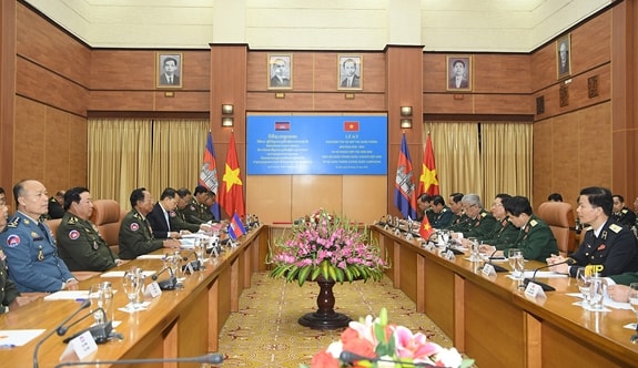 Quang cảnh cuộc hội đàm. Ảnh: BQP.