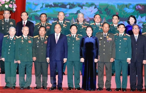 Thủ tướng Nguyễn Xuân Phúc, Chủ tịch Quốc hội Nguyễn Thị Kim Ngân cùng các đại biểu dự lễ kỷ niệm. Ảnh: TTXVN