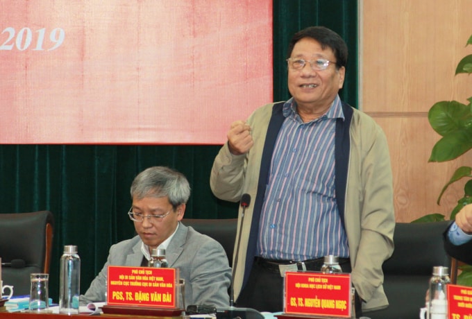 PGS.TS. Đặng Văn Bài – Phó Chủ tịch Hội Di sản văn hóa Việt Nam phát biểu tại Hội nghị.
