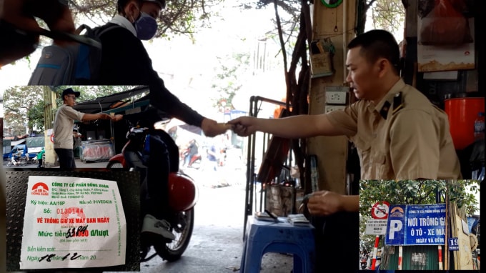 Mặc dù theo quy định tại đây chỉ được phép thu 3000đ/lượt gửi xe máy. Ảnh Hà Long.