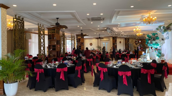 Khu vực tầng 1 trở thành nhà hàng tổ chức sự kiện hoành tráng