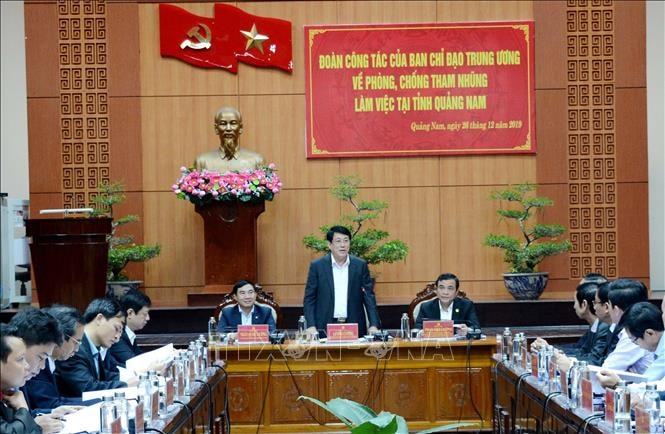 Đại tướng Lương Cường phát biểu tại buổi làm việc. Ảnh: TTXVN.