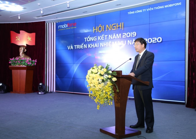 Ông Tô Mạnh Cường, Tổng Giám đốc Mobifone phát biểu tại hội nghị