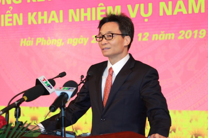 Phó Thủ tướng Chính Phủ Vũ Đức Đam phát biểu tại Hội nghị (Ảnh: Nguyễn Mạnh)