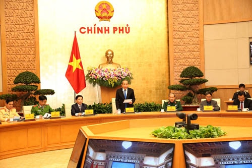 Phó Thủ tướng Thường trực Trương Hòa Bình, Chủ tịch Uỷ ban An toàn giao thông quốc gia chủ trì hội nghị. Ảnh: VGP