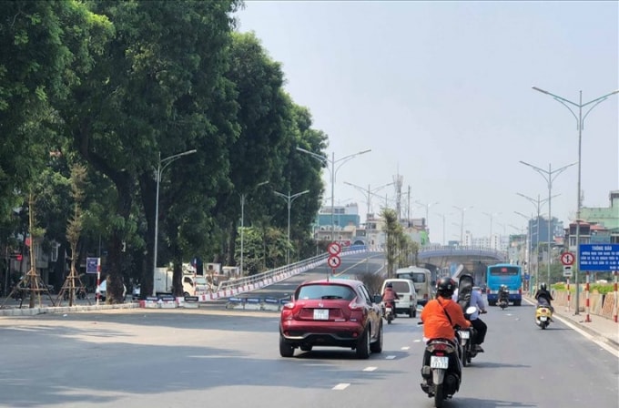 Giai đoạn I của dự án xây dựng cầu vượt tại nút giao An Dương - Đường Thanh Niên được hoàn thành và đưa vào sử dụng từ ngày 11/10/2018. Ảnh: TL