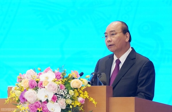 Thủ tướng Nguyễn Xuân Phúc phát biểu khai mạc hội nghị. Ảnh: VGP