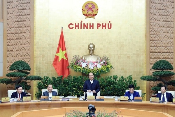 Thủ tướng Nguyễn Xuân Phúc phát biểu tại phiên họp. Ảnh: TTXVN