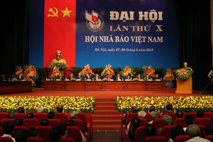 Quang cảnh Đại hội lần thứ X Hội Nhà báo Việt Nam. Ảnh: Sơn Hải