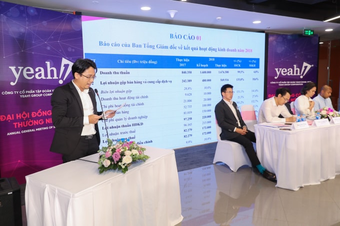 Đại Hội Đồng Cổ Đông Thường Niên năm 2019 Công ty cổ phần Tập đoàn Yeah1. Ảnh: yeah1group.com