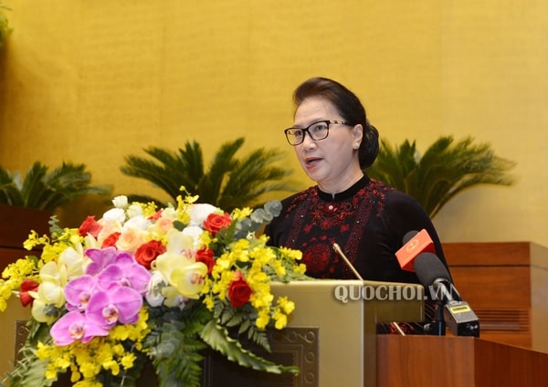 Chủ tịch Quốc hội Nguyễn Thị Kim Ngân phát biểu. Ảnh: quochoi.vn