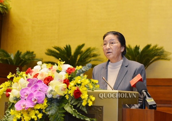 Chủ tịch Quốc hội Lào Pany Yathotou phát biểu tại buổi lễ. Ảnh: quochoi.vn