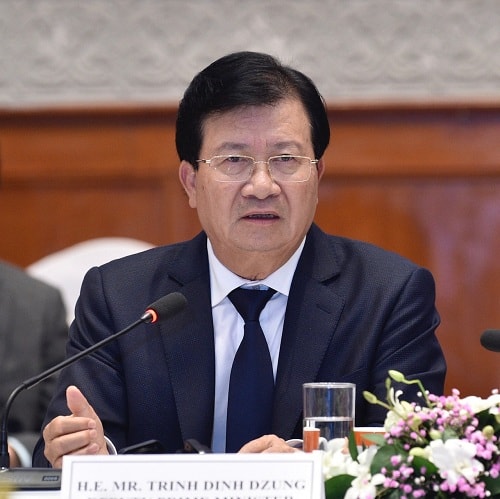 Phó Thủ tướng Trịnh Đình Dũng phát biểu tại Diễn đàn Doanh nghiệp Việt Nam thường niên năm 2019. Ảnh: VGP