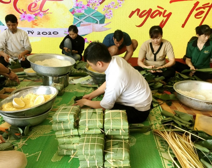 Xuất phát từ tình cảm của người làm ra, những chiếc bánh chưng dường như có ý nghĩa hơn
