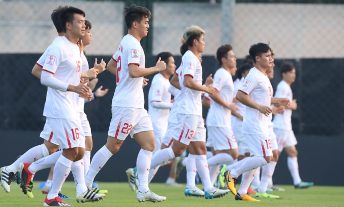 ĐT U23 Việt Nam tích cực tập luyện hướng đến trận đấu với U23 CHDCND Triều Tiên. Ảnh: Hữu Phương