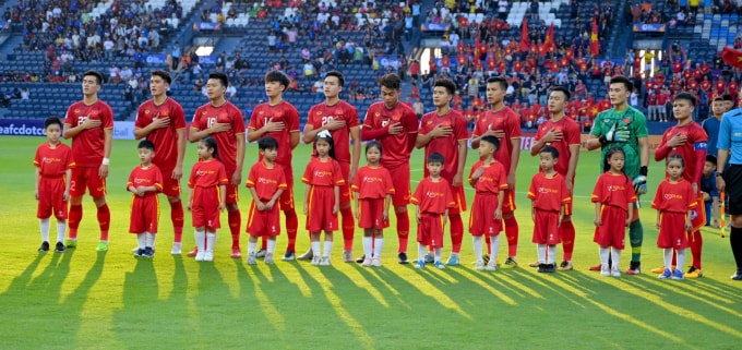 Các tuyển thủ U23 Việt Nam thi đấu tại VCK U23 Châu Á 2020. Ảnh: H.P