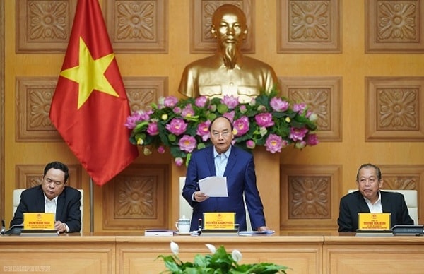 Thủ tướng Nguyễn Xuân Phúc chủ trì phiên họp. Ảnh: VGP