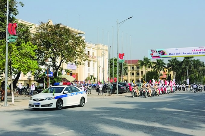 Một trong những hoạt động tuyên truyền an toàn giao thông tiêu biểu ở Hà Nam trong năm 2019.
