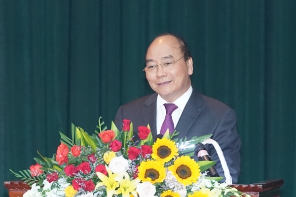 Thủ tướng Nguyễn Xuân Phúc phát biểu tại buổi lễ. Ảnh: VGP