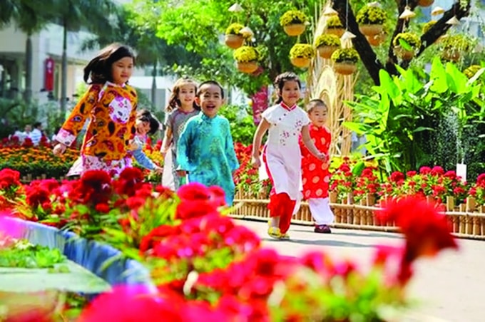 Sắc màu ngày Xuân của bé.