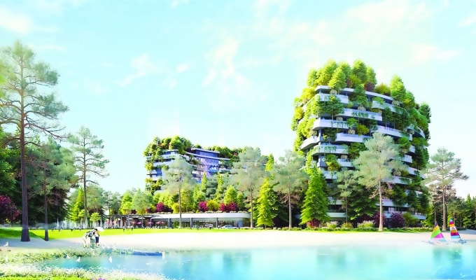 Forest In The Sky – điểm nhấn của Flamingo Đại Lải Resort, công trình tiêu biểu cho kiến trúc xanh hiện đại.