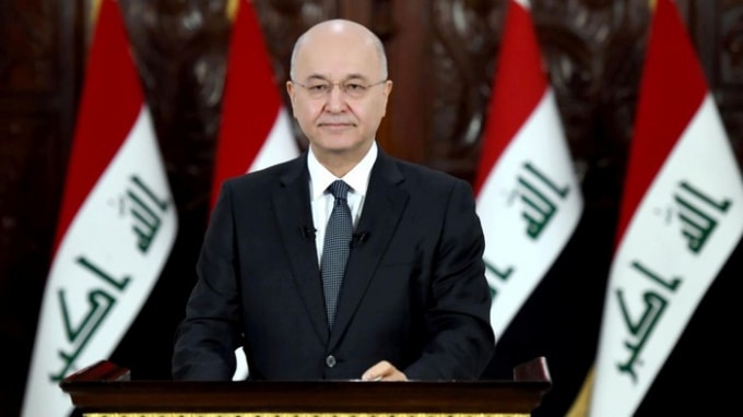Tổng thống Iraq Barham Salih. Ảnh: Reuters.
