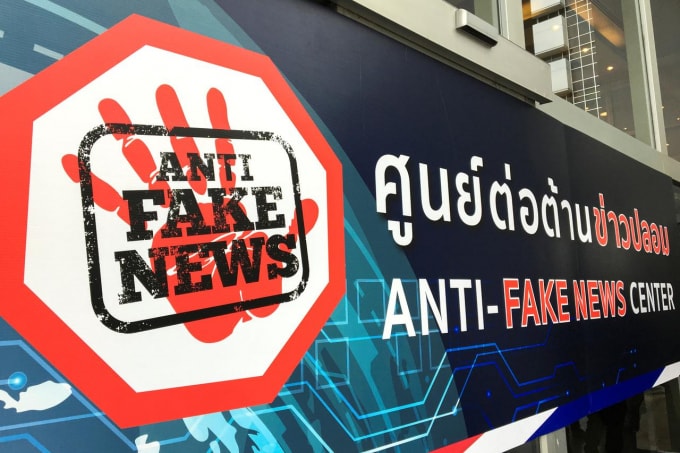 Trung tâm chống tin tức giả của Thái Lan. Ảnh: Reuters