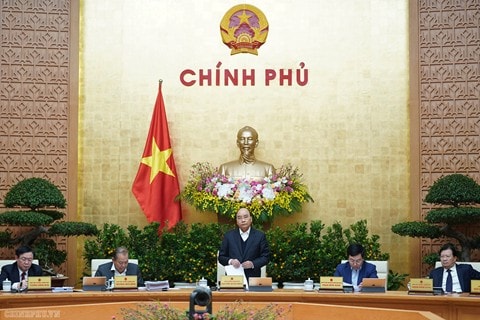 Thủ tướng Nguyễn Xuân Phúc phát biểu tại cuộc họp. Ảnh: VGP.