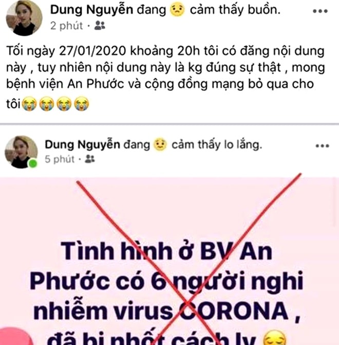 Việt Nam đề nghị Facebook ngăn chặn nhưng tin giả về dịch corona như thế này.