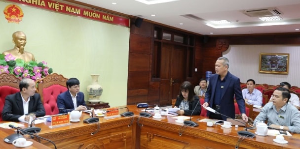 Bác sĩ Nay Phi La- Giám đốc Sở Y tế phát biểu tại Hội nghị. Ảnh: Sở Y tế Đăk Lăk