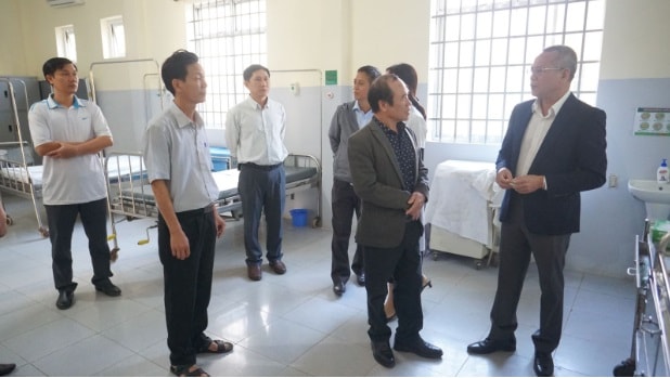 Sở Y tế Đắk Lắk đã tổ chức giám sát công tác phòng chống dịch bệnh này tại huyện M’Đrắc. Ảnh Sở Y tế Đắk Lắk.
