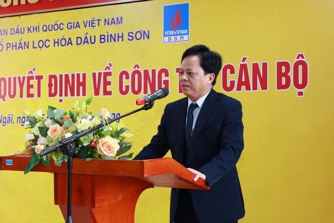 Tân Chủ tịch HĐQT BSR Nguyễn Văn Hội phát biểu nhận nhiệm vụ.