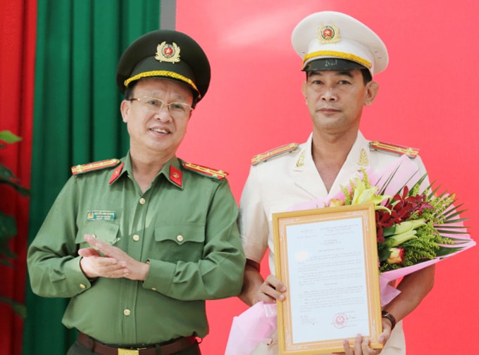 Thượng tá Phạm Thanh Tâm - Trưởng phòng CSĐT tội phạm về ma túy vừa được bổ nhiệm giữ chức vụ Phó giám đốc Công an tỉnh Long An.