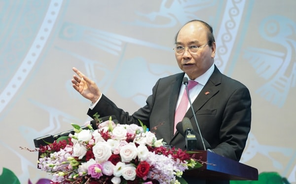 Thủ tướng Nguyễn Xuân Phúc phát biểu tại Hội nghị. Ảnh: VGP
